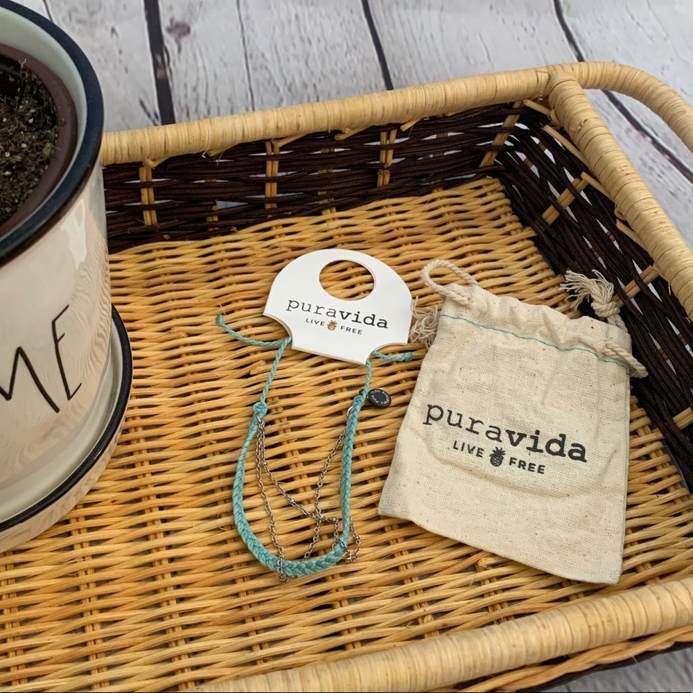✨BOGO✨ Pura Vida | Cyan with silver chain Bracelet